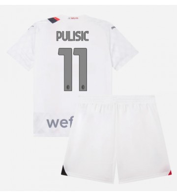 AC Milan Christian Pulisic #11 Bortaställ Barn 2023-24 Kortärmad (+ Korta byxor)